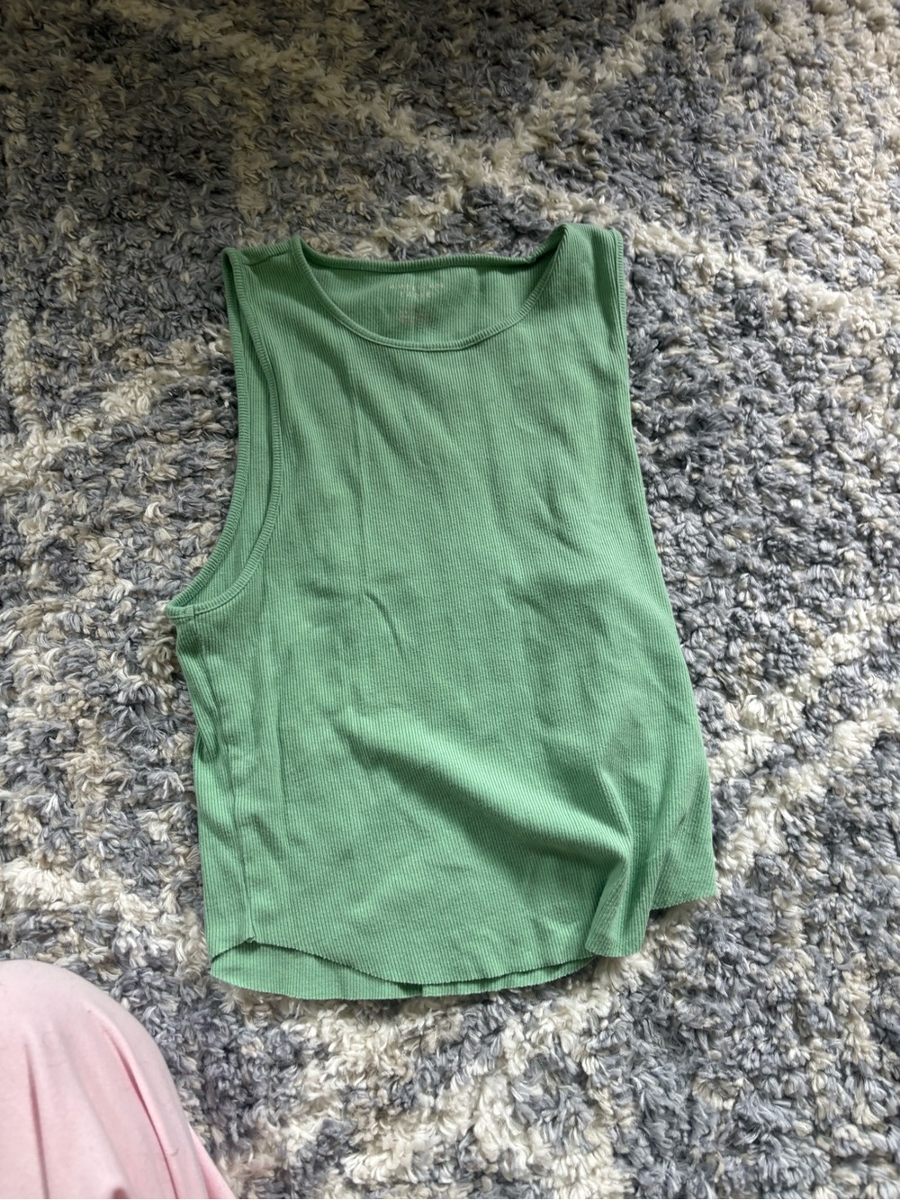 American Eagle Green Ribbed Tank Top - Classic Women's Sleeveless Top